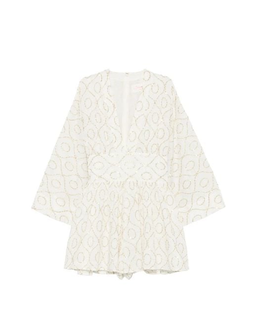 Sundress White Thais Sequin-Embellishment Mini Dress