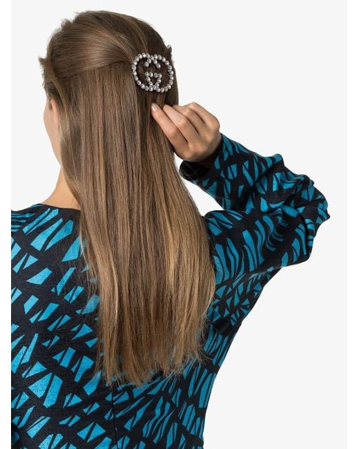 Gucci Interlocking G Embellished Hair Pin in Metallic Lyst