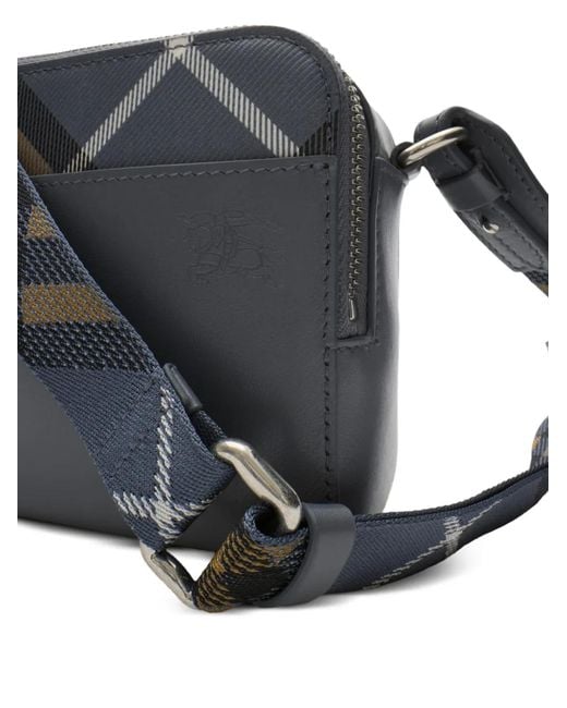 Burberry Gray Pop Check Crossbody Bag for men