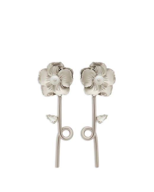 Simone Rocha Metallic Blooming Poppy Hoop Earrings