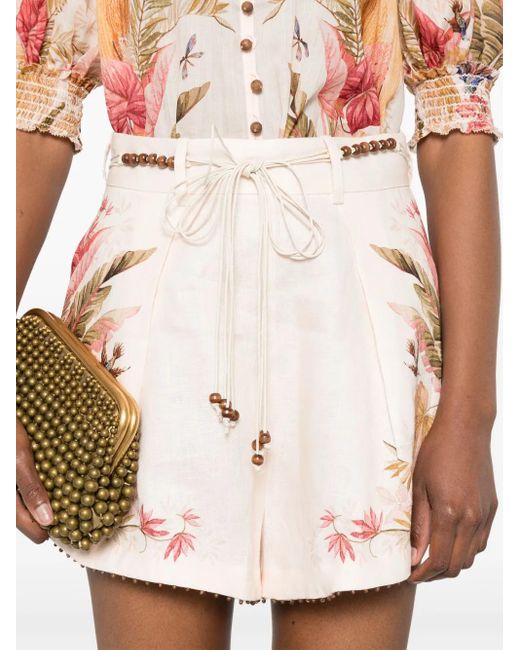 Zimmermann Ascension Tuck Shorts in White | Lyst