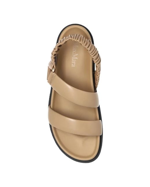 Max Mara White Leather Slingback Sandals