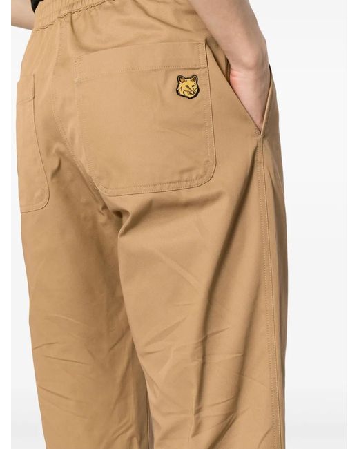 Maison Kitsuné Natural Mid-Rise Straight-Leg Trousers for men