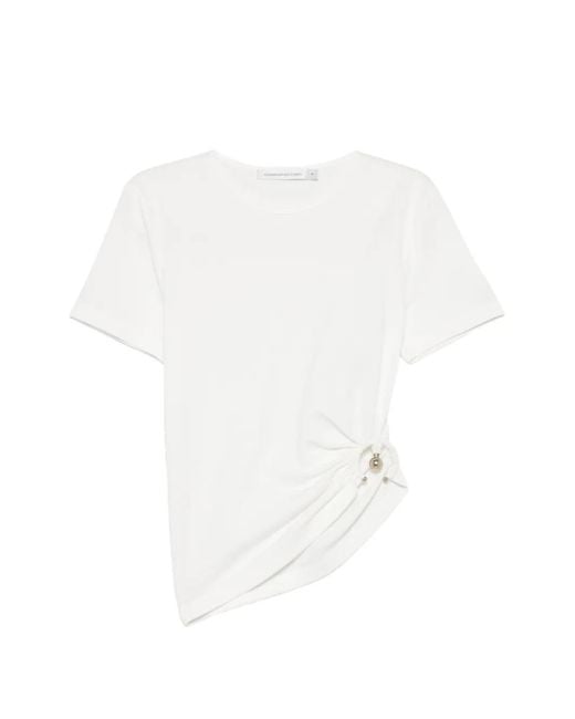 Christopher Esber White Orbit Ruched T-Shirt