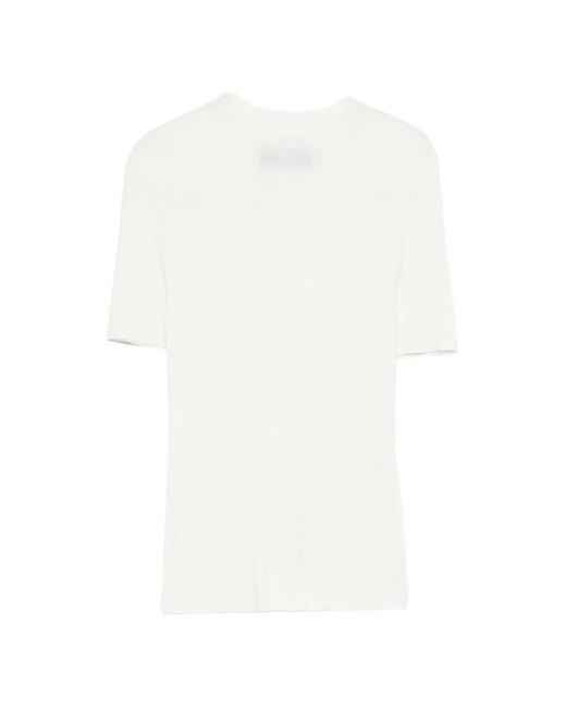 Marc Cain White Ribbed T-Shirt