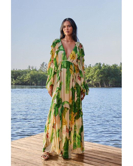 FARM Rio Fresh Bananas Maxi Dress, Fresh Bananas in Green | Lyst