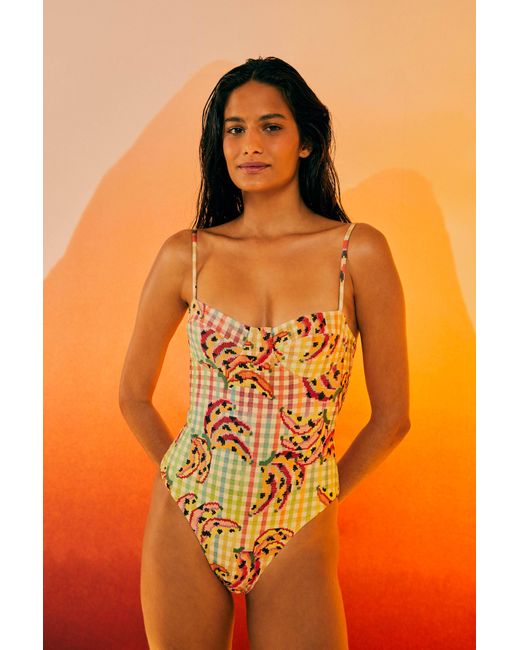 FARM Rio One Piece Swimsuit In Orange Lyst