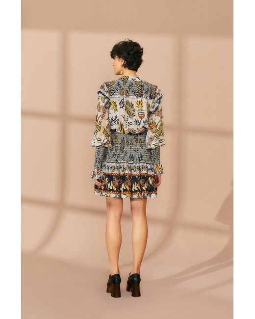 FARM Rio Silver Floral Tapestry Mini Dress in Natural Lyst