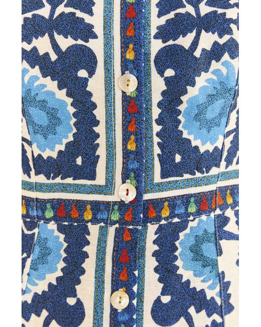 FARM Rio Offwhite Flower Tapestry Midi Dress in Blue Lyst