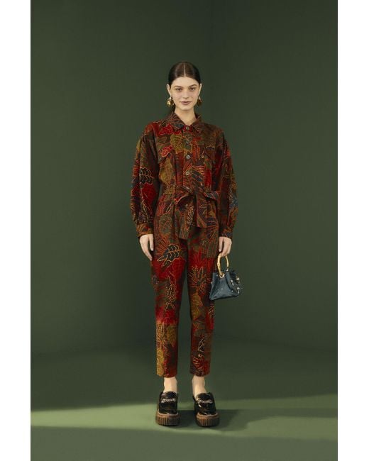 farm-rio-black-rainforest-canvas-jumpsuit-in-green-lyst