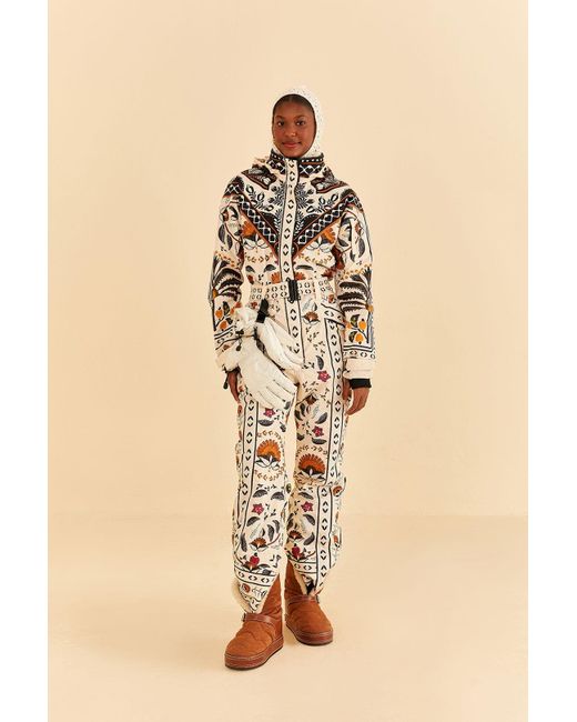 FARM Rio Sand Palms Paradise Ski Jumpsuit in Natural Lyst