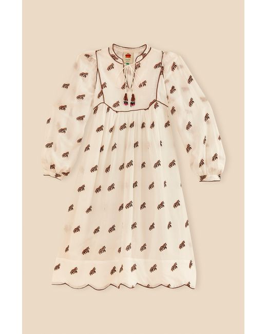 FARM Rio Embroidered Horses Midi Dress in Natural Lyst