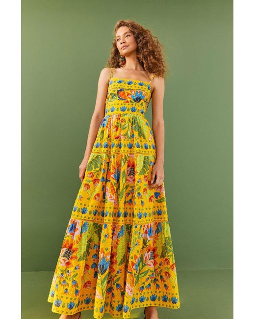 FARM Rio Summer Garden Sleeveless Maxi Dress in Green | Lyst