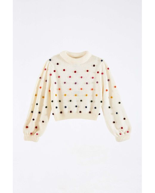 FARM Rio Rainbow Dots Off-white Sweater 