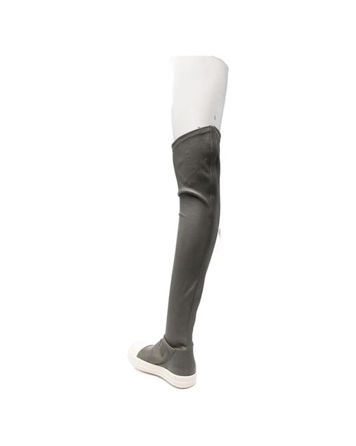 Rick Owens White Leather Boots