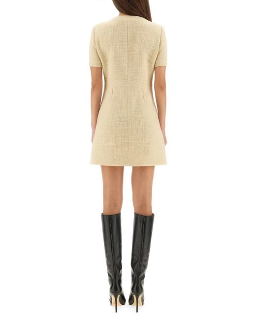 Gucci Natural Textured Wool Tweed Dress