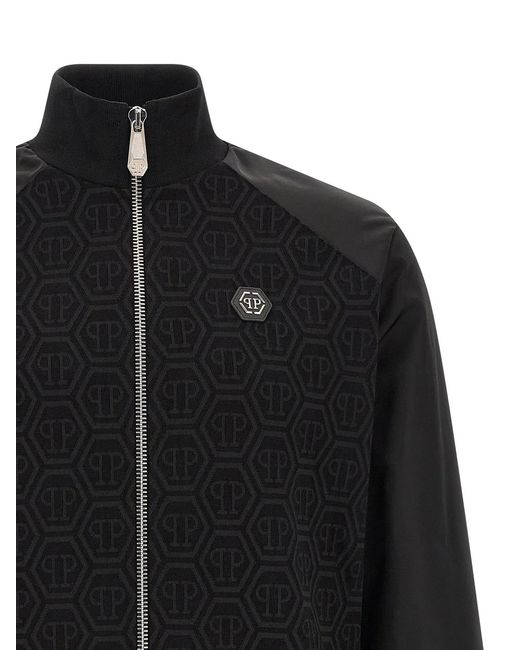 Philipp Plein Black Monogram Sweatshirt for men