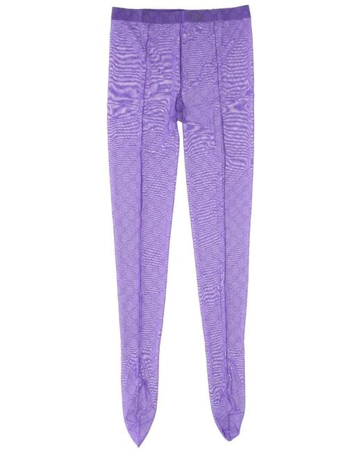 Gucci Purple Fabric Tights Gg Polyamide Socks
