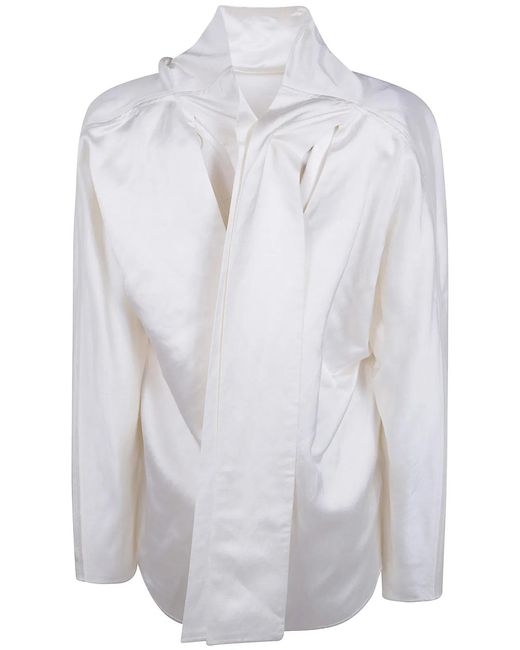 Totême White Cowl Neck Blouse