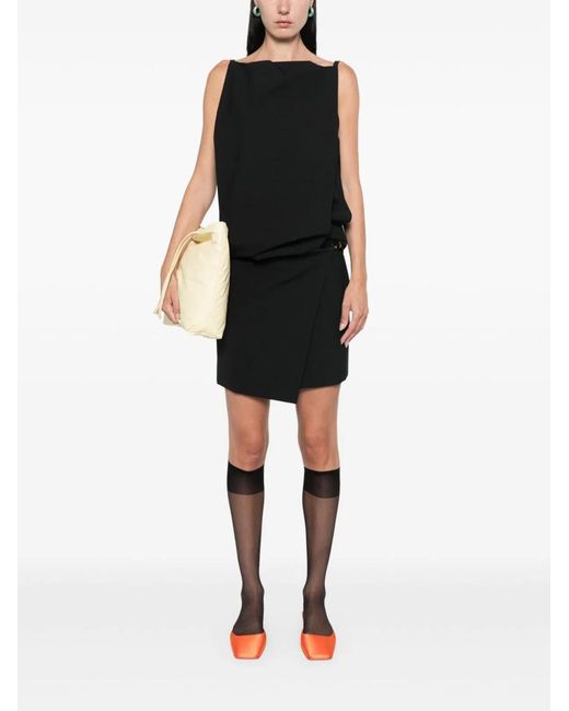 Philosophy Di Lorenzo Serafini Black Crepe Belted Wrap Dress