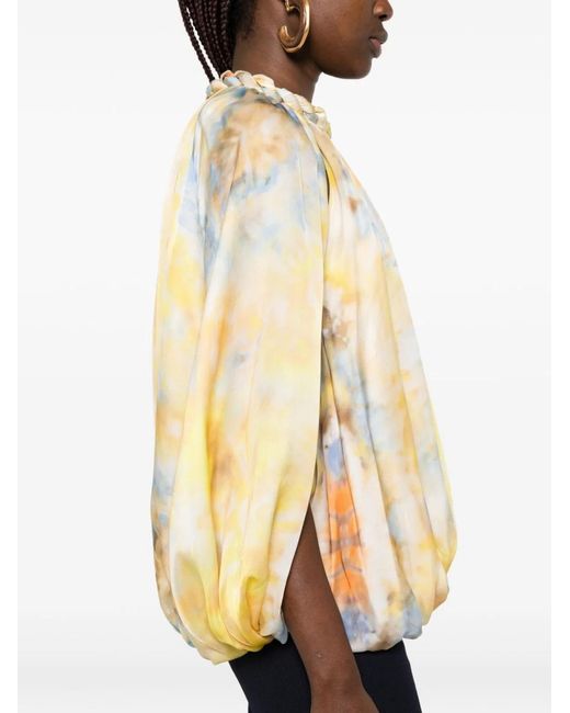 Zimmermann White Alchemy Printed Blouse