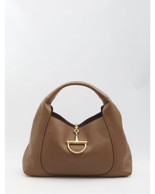 Gucci Brown Softbit Grained Calf Leather Shoulder Bag