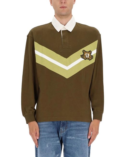 HUGO Green Polo Shirt With College Style Logo for men