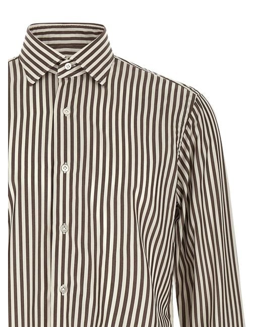 Borriello Brown Striped Shirt for men