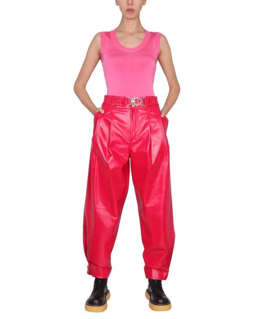 Bottega Veneta Red Leather Pants