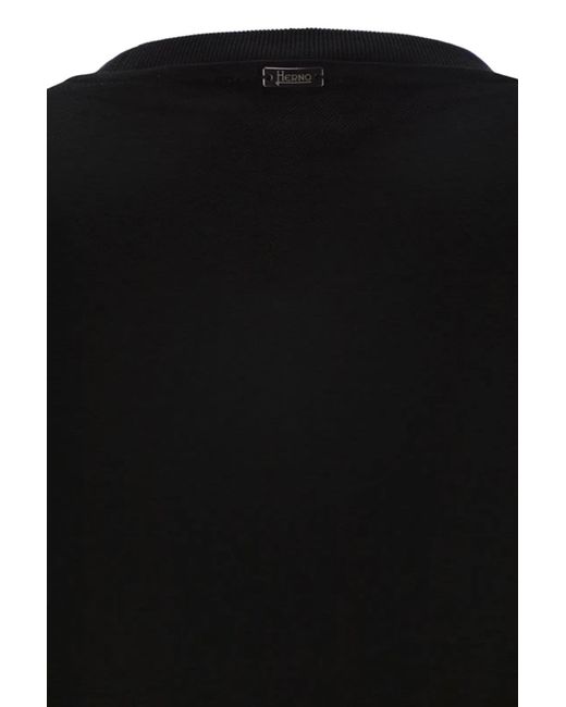 Herno Black Cotton Jersey T-Shirt for men