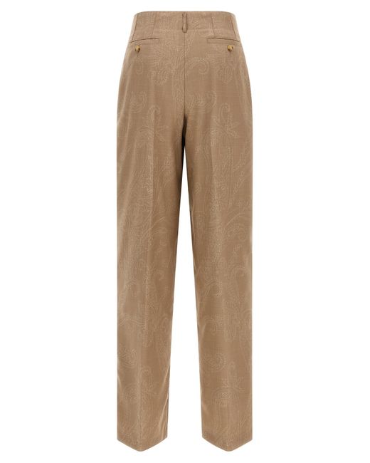 Etro Natural Paisley Jacquard Pants