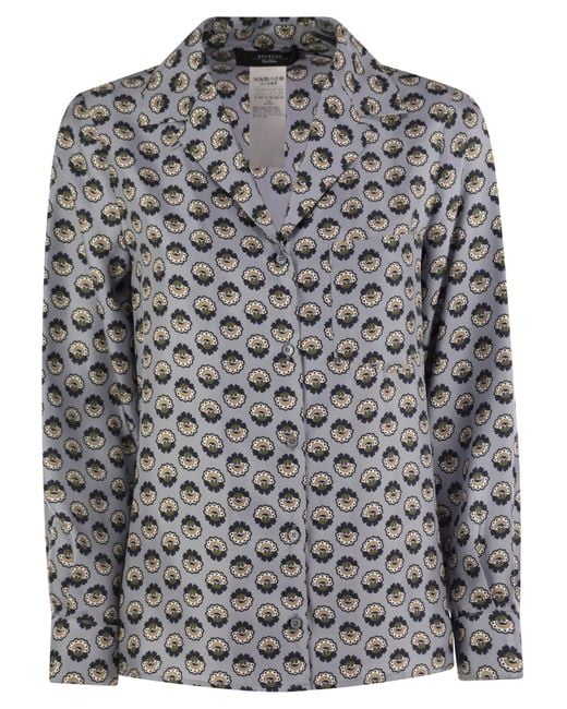 Weekend by Maxmara Gray Weekend Max Mara Oncia Silk Twill Shirt