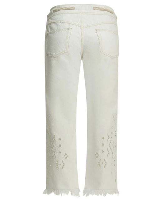 Isabel Marant White Alison Cotton Straight-Leg Jeans
