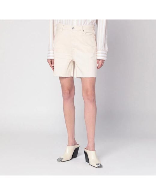 FRAME Pink Butter-Coloured Denim Bermuda Shorts