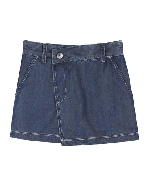 DKNY Blue Pantaloncini Con Chiusura A Portafoglio