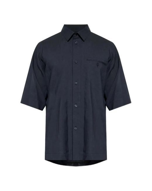 HOMME PLISSÉ Blue Homme Plisse Homme Plisse Issey Miyake Chest-Pocket Short-Sleeve Shirt for men