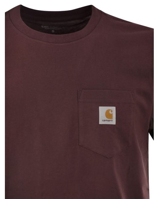 Carhartt Brown Cotton T-Shirt With Pocket