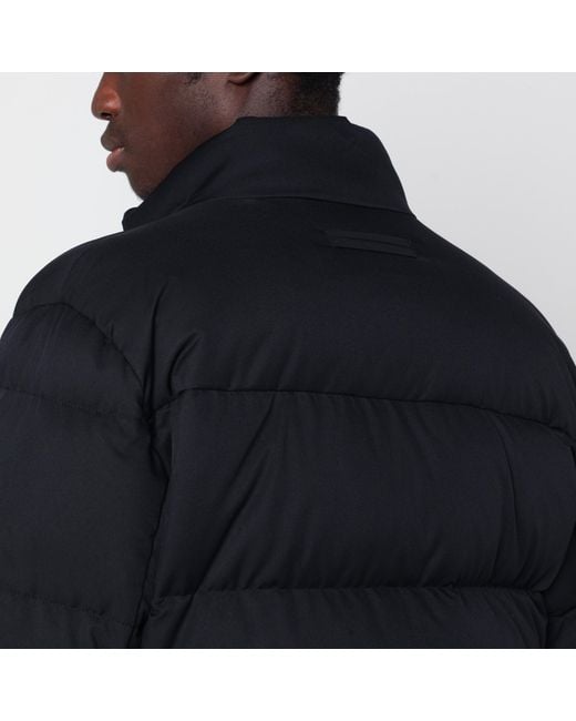 Zegna Black Zip-Up Down Jacket for men