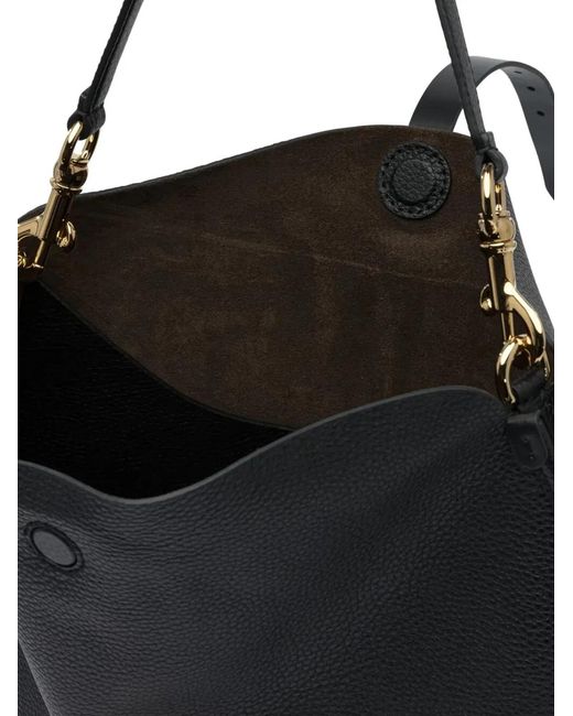 Etro Black Buckle-Fastening Extra-Large Leather Shoulder Bag