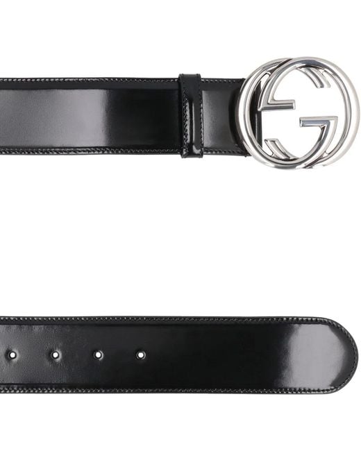Gucci Black Gg Buckle Leather Belt