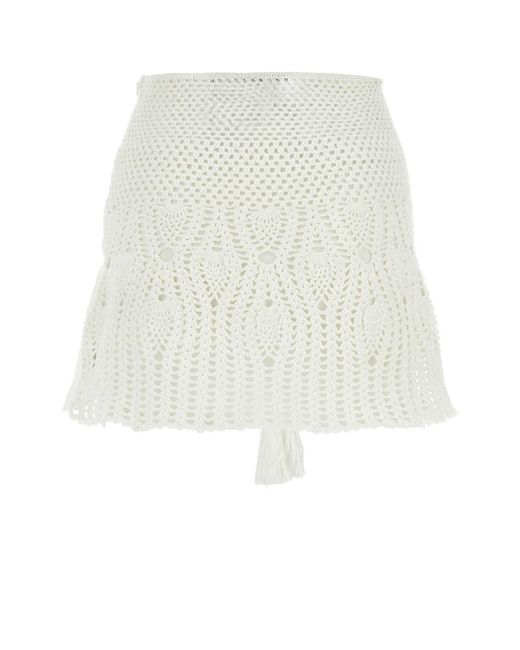 Loewe White Crochet Paula S Ibiza Mini Skirt