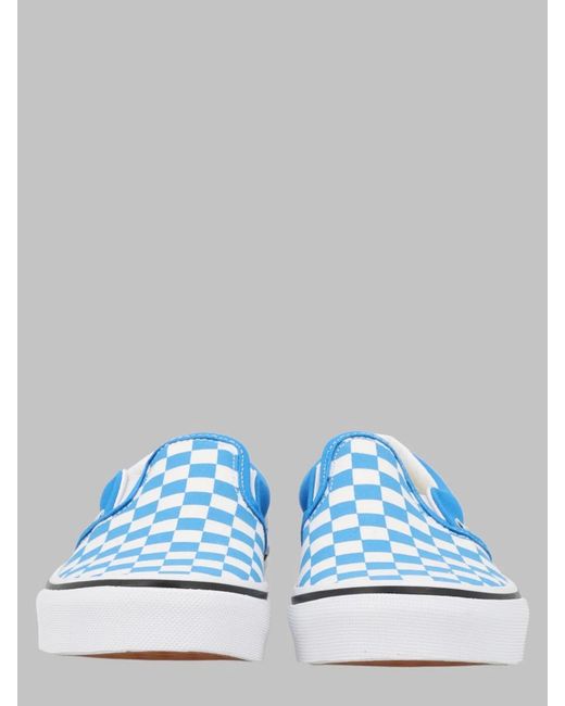 Vans Blue Classic Slip-On Color Theory Checkerboard Bright Azure