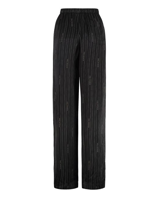 Balenciaga Black High-Waist Wide-Leg Trousers