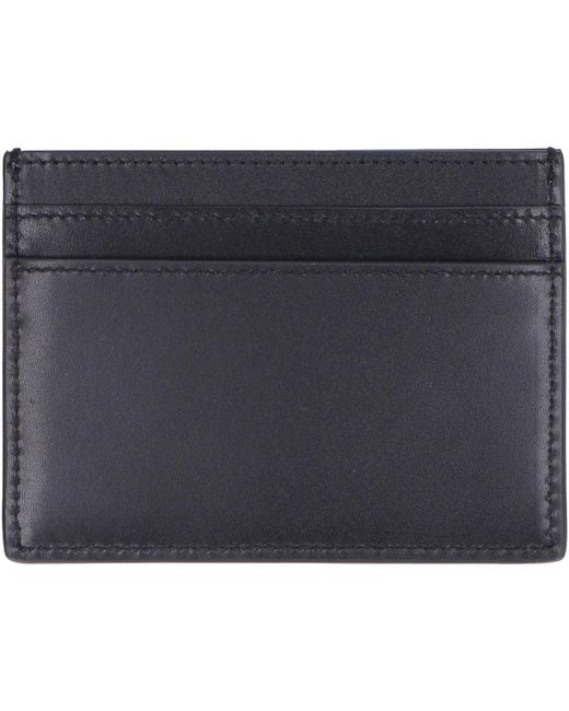 Saint Laurent Blue Smooth Leather Cassandre Card Holder for men