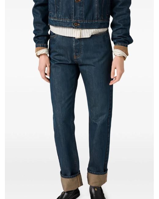 Miu Miu Blue Denim Cotton Trousers