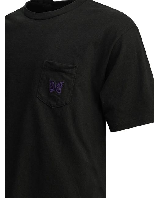 Needles Black "Pocket Tee" Crew-Neck T-Shirt for men
