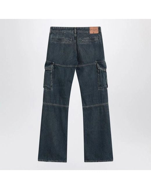 Balenciaga Blue Cargo Regular Jeans With A Faded Effect