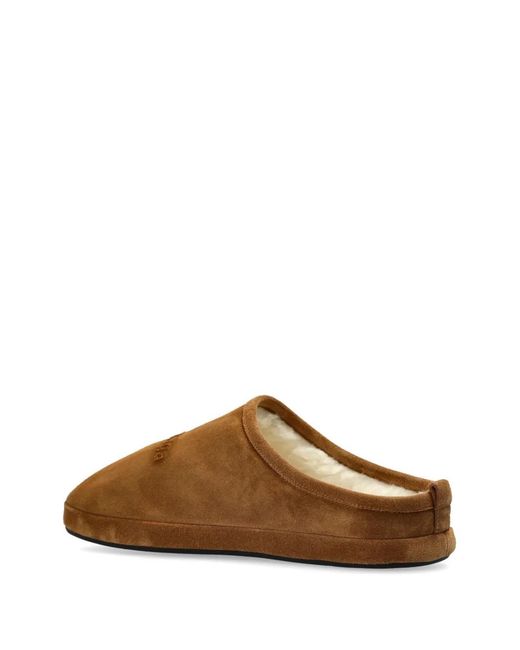Balenciaga Brown Alaska Suede Leather Slippers for men