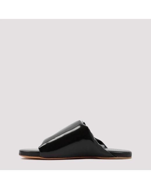 Bottega Veneta Black Nappa Leather Cushion Sandals Sheepskin