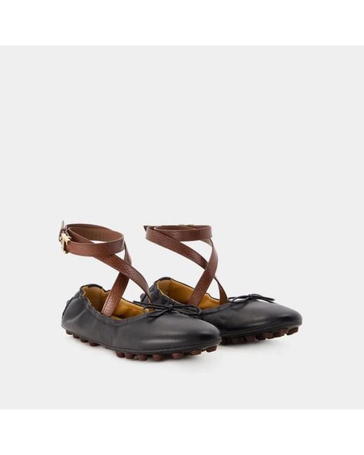 Tod's Brown Gommini Ballerinas